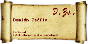 Demián Zsófia névjegykártya